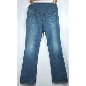 Old Navy Maternity‎ Bootcut Jeans Womens Size 6 Long Blue Dark Wash Pants Denim